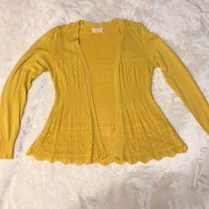 Yellow Knit Cardigan sz Medium